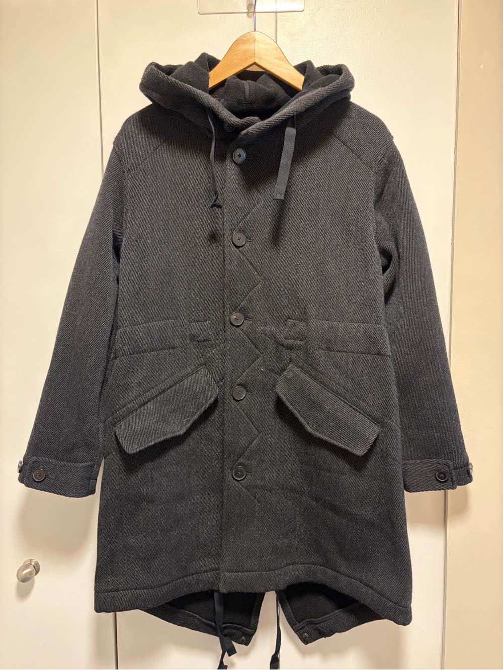 Aritzia Community NWOT Gray Wool Hooded Fishtail Parka Coat Jacket